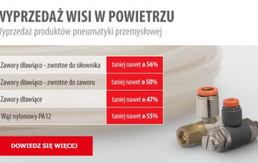 Wyprzedaż wisi w powietrzu: produkty pneumatyki przemysłowej w niższej cenie