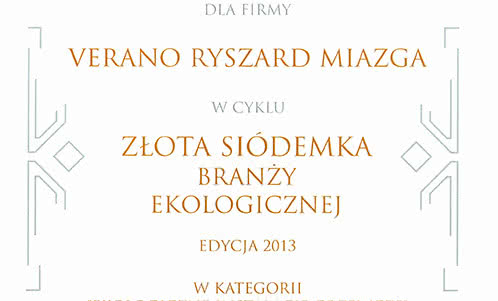Złota Siódemka Branży Ekologicznej 2013