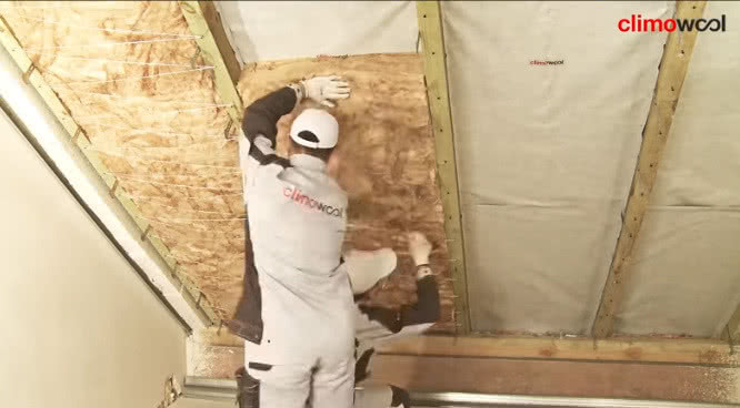 Izolacja poddasza użytkowego wełną mineralną climowool Izolacja poddasza użytkowego wełną mineralną climowool