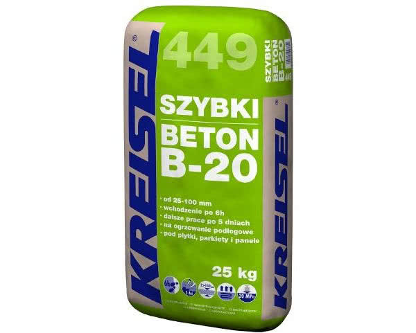 SZYBKI BETON B-20 449 - zaprawa betonowa o przyspieszonym czasie wiązania SZYBKI BETON B-20 449 - zaprawa betonowa o przyspieszonym czasie wiązania