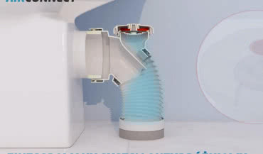 Kolano odpływowe WC AIRCONNECT® – Rewolucja 2-w-1 w Twojej łazience!