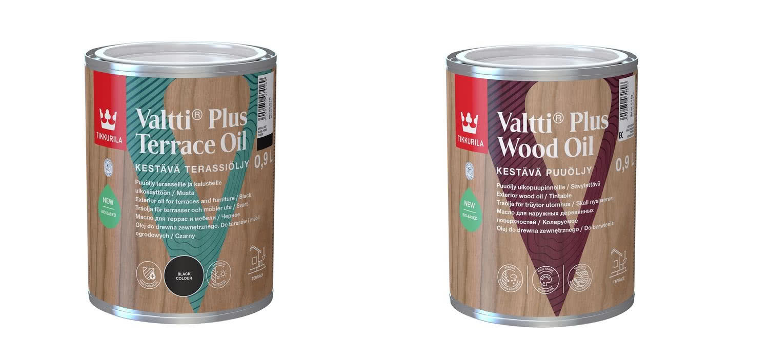 Tikkurila Valtti Plus Wood Oil i Tikkurila Valtti Plus Terrace Oil z szerokiej palety produktów do ochrony i dekoracji drewna Tikkurila