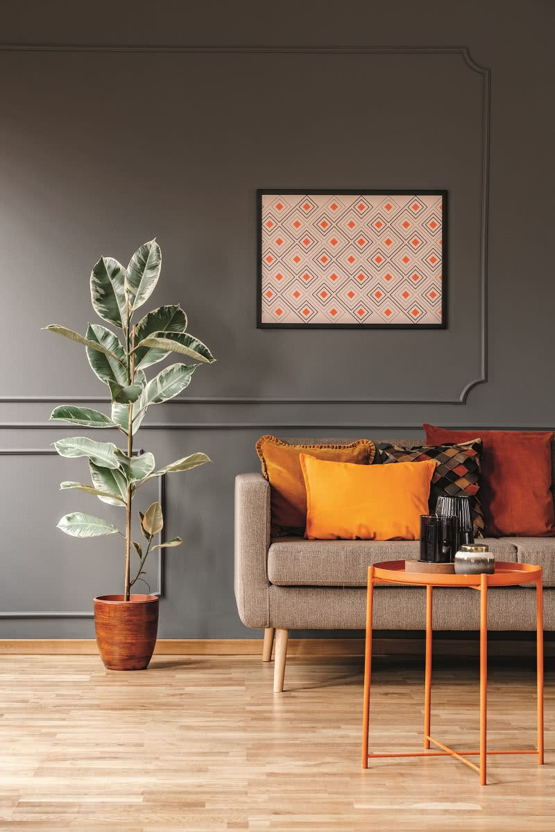Ściana pomalowana matową szarością Tikkurila Optiva Nature L498 Ściana pomalowana matową szarością Tikkurila Optiva Nature L498