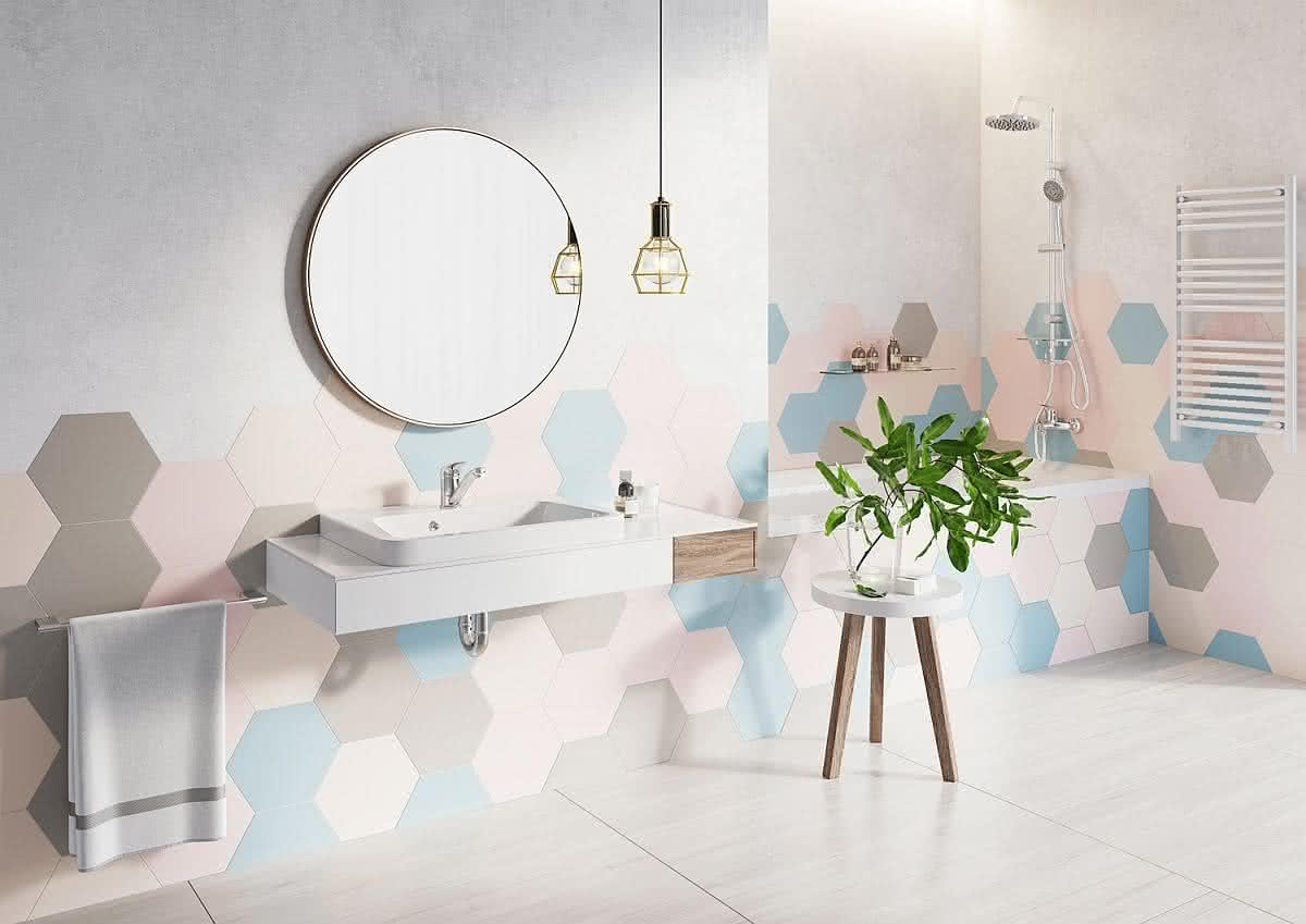 Łazienka w geometryczne wzory Łazienka w geometryczne wzory